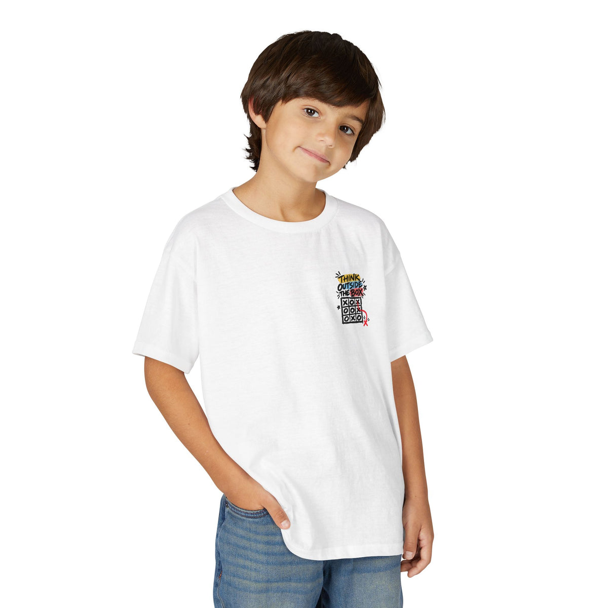 Youth Unisex "Think Outside the Box" Tic Tac Toe T-Shirt