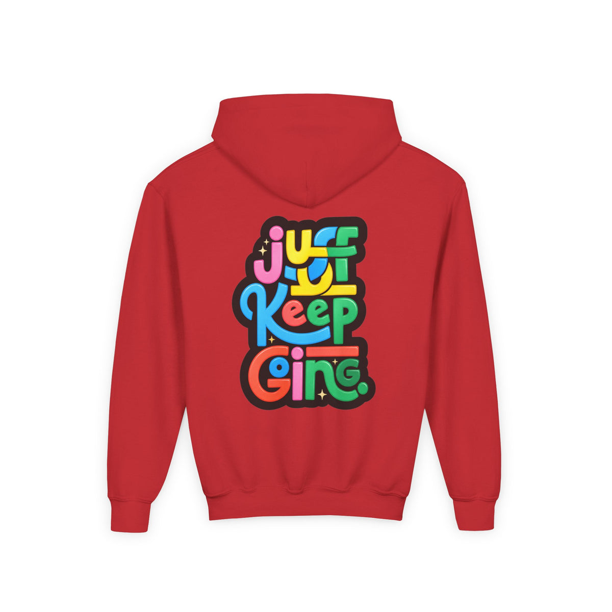 Youth "Just Keep Going" Motivational Text Hoodie