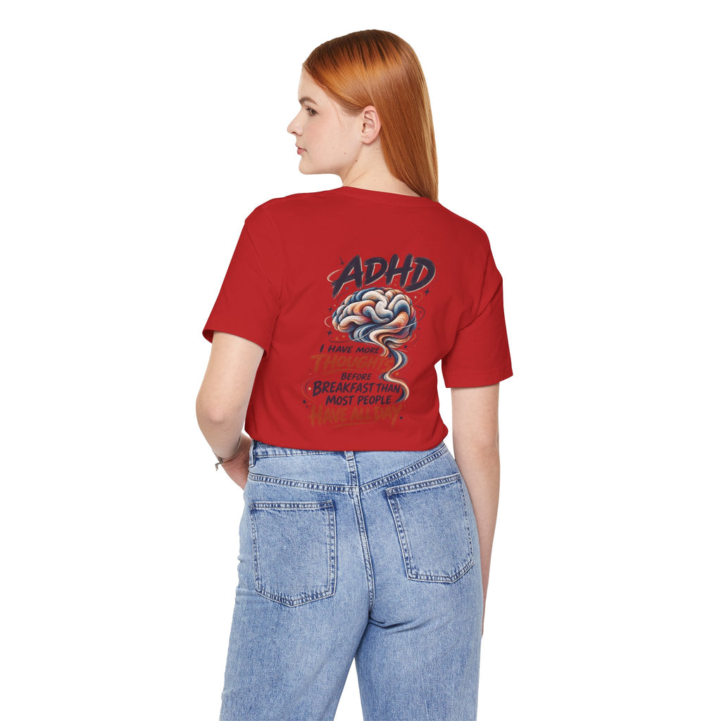 Adult Unisex ADHD Brain T-Shirt, Funny Neurodivergent Typography