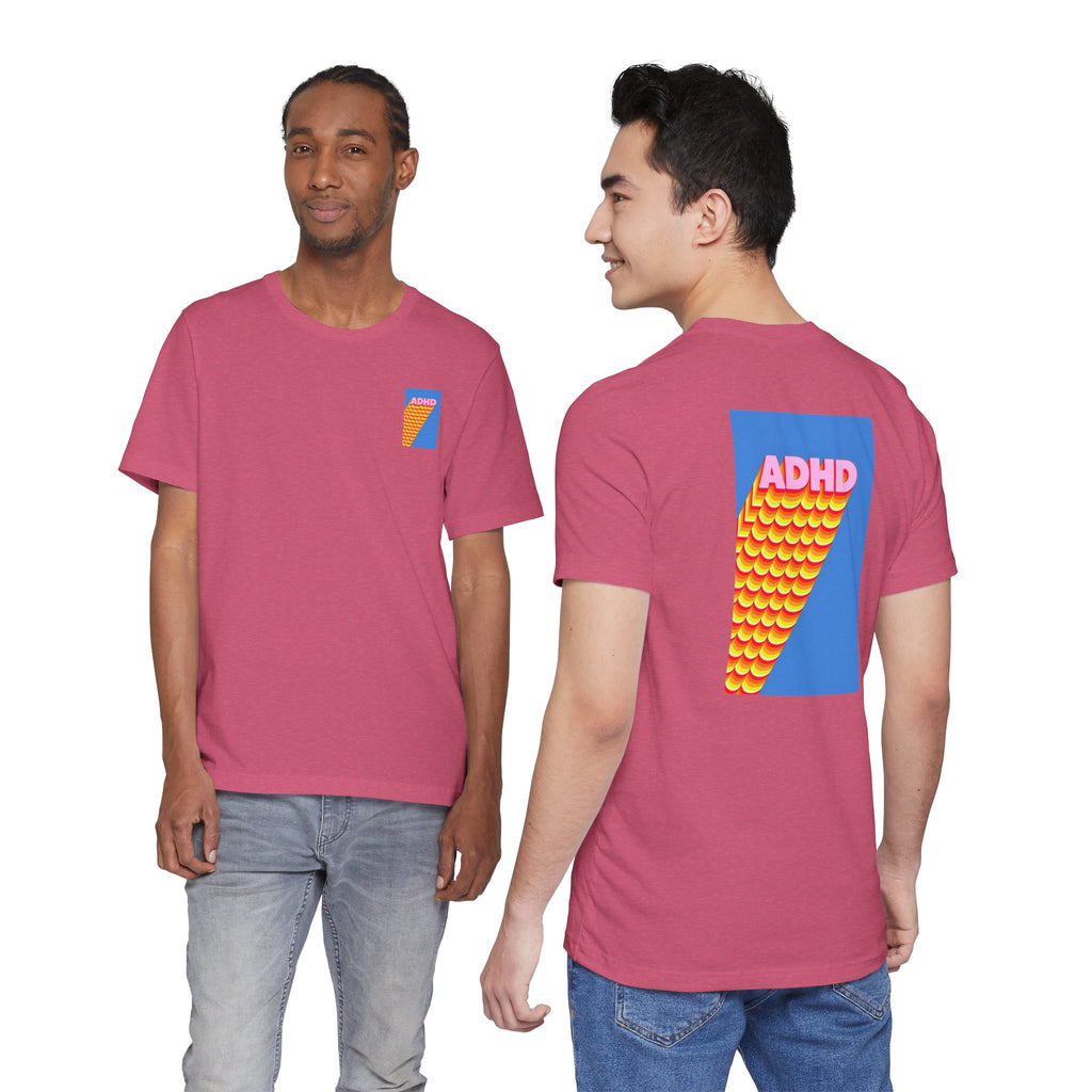 Adult Unisex ADHD Graphic T-Shirt, Colorful Neurodiversity Design
