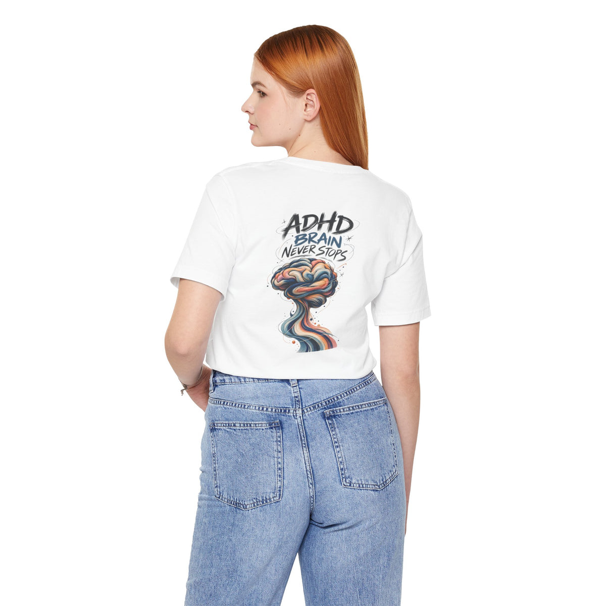 Adult Unisex "ADHD Brain Never Stops" Graphic T-Shirt
