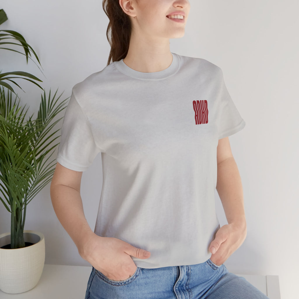 Adult Unisex abstract "ADHD' Wavy Letter Graphic T-Shirt