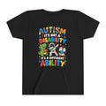 Youth Unisex "Autism It’s Not a Disability It’s a Different Ability" Short Sleeve Tee