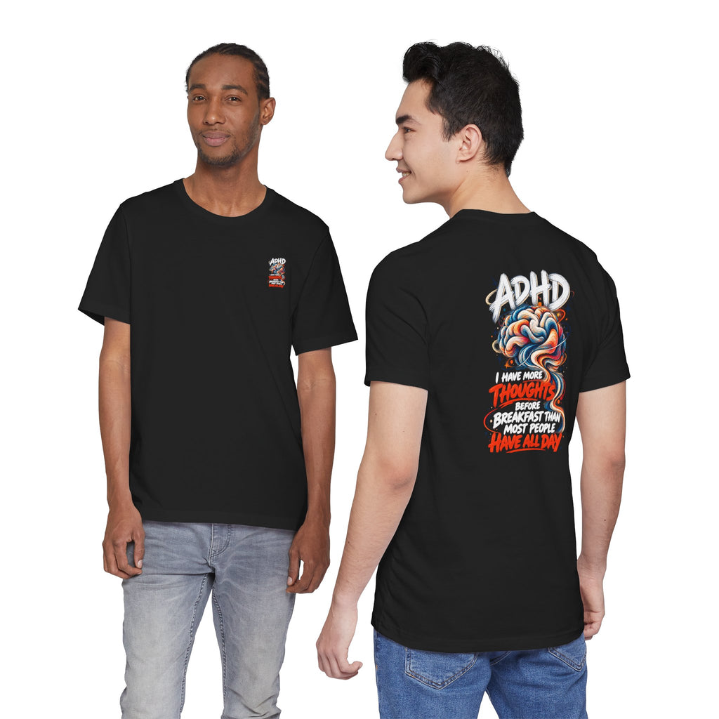 Adult Unisex ADHD Brain T-Shirt, Funny Neurodivergent Typography