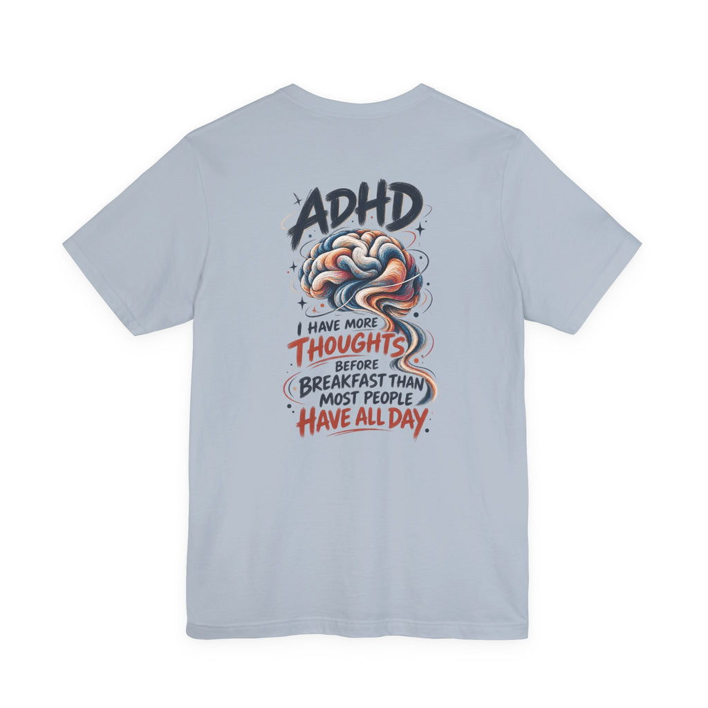 Adult Unisex ADHD Brain T-Shirt, Funny Neurodivergent Typography