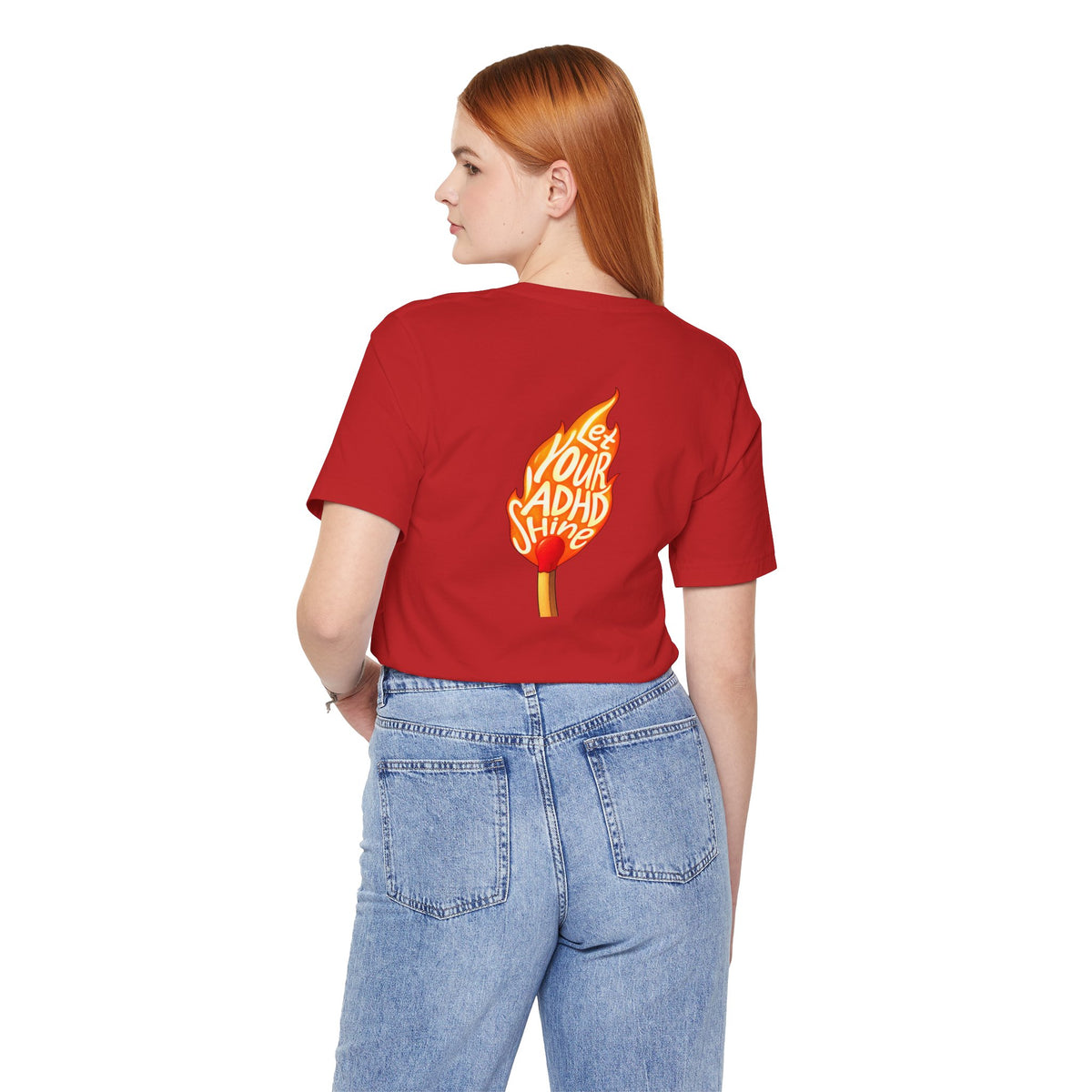 Adult Unisex "Let Your ADHD Shine" Flame Graphic T-Shirt