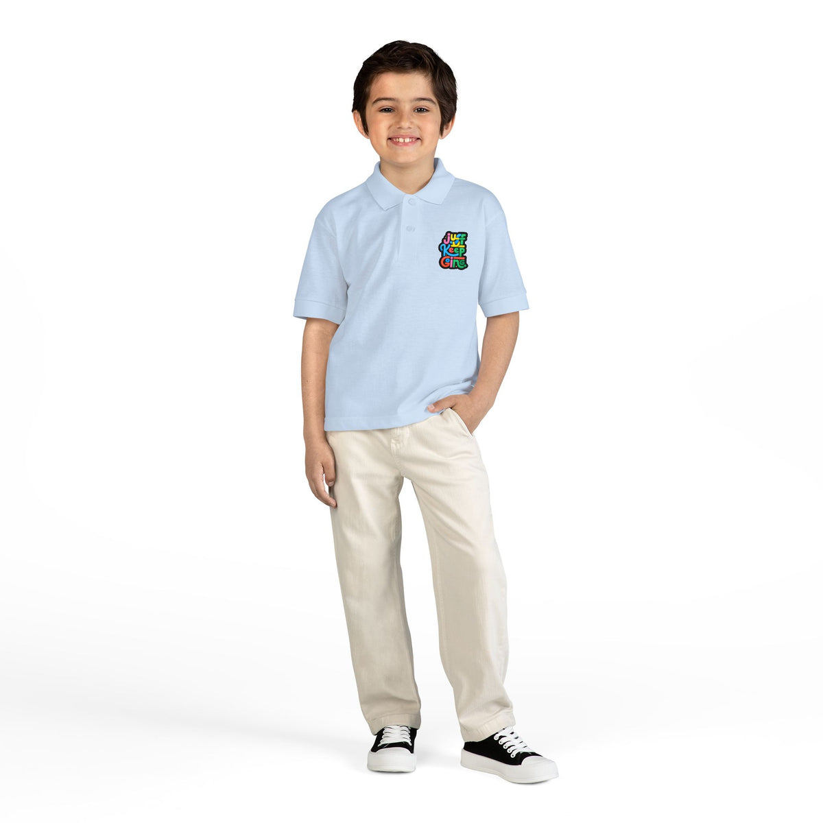 Youth Unisex "Just Keep Going" Colourful Jersey Polo