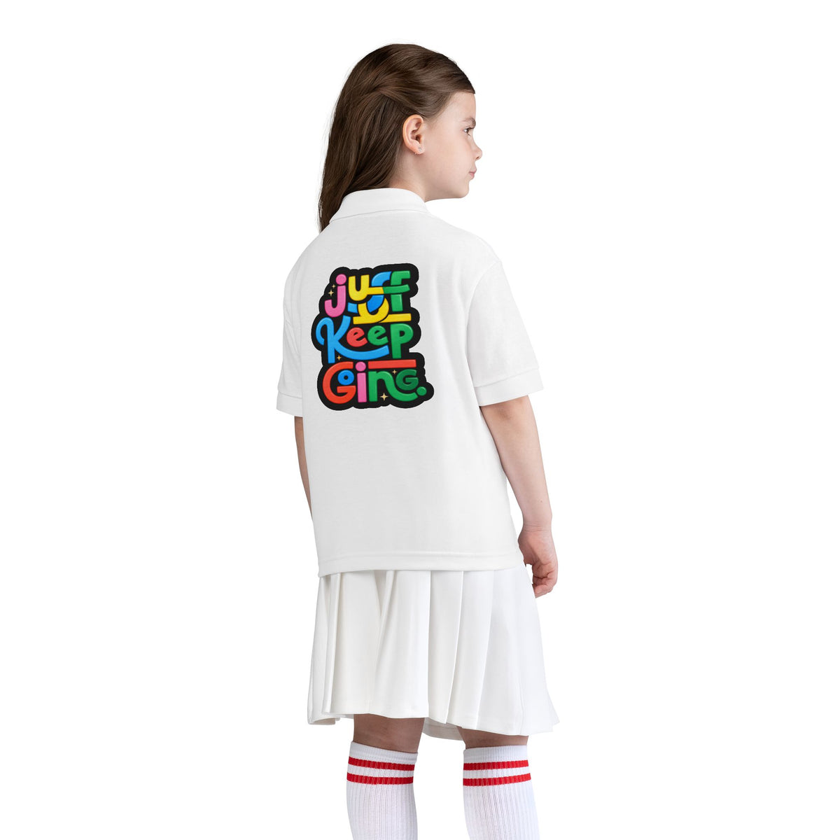 Youth Unisex "Just Keep Going" Colourful Jersey Polo