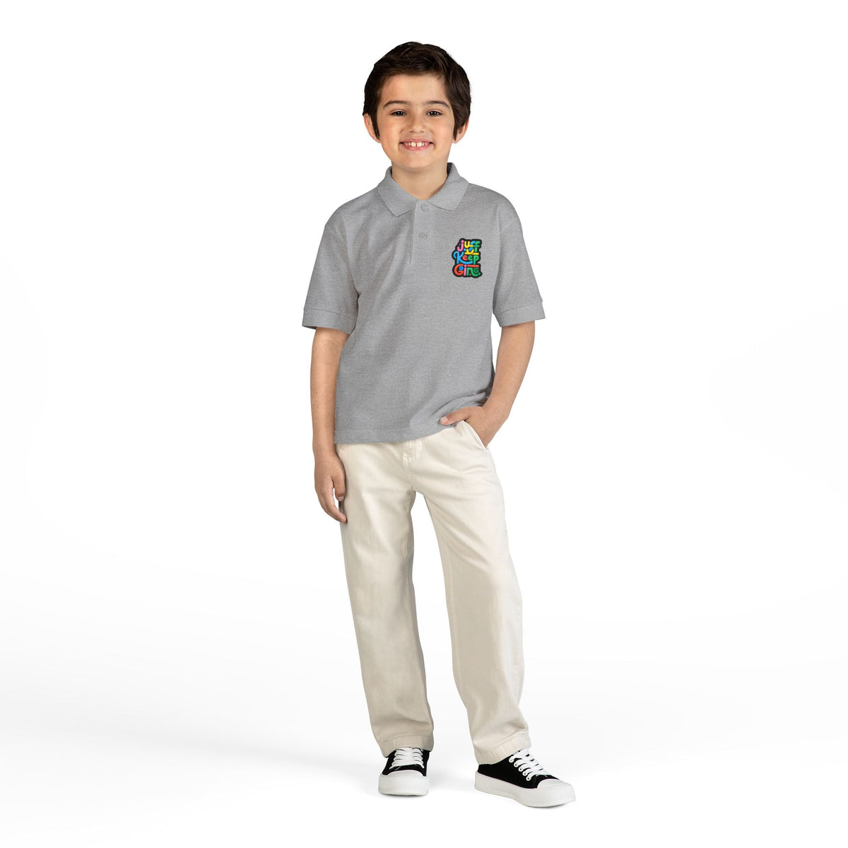 Youth Unisex "Just Keep Going" Colourful Jersey Polo