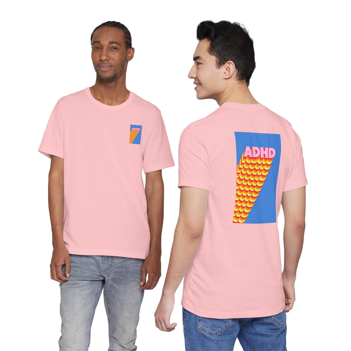 Adult Unisex ADHD Graphic T-Shirt, Colorful Neurodiversity Design