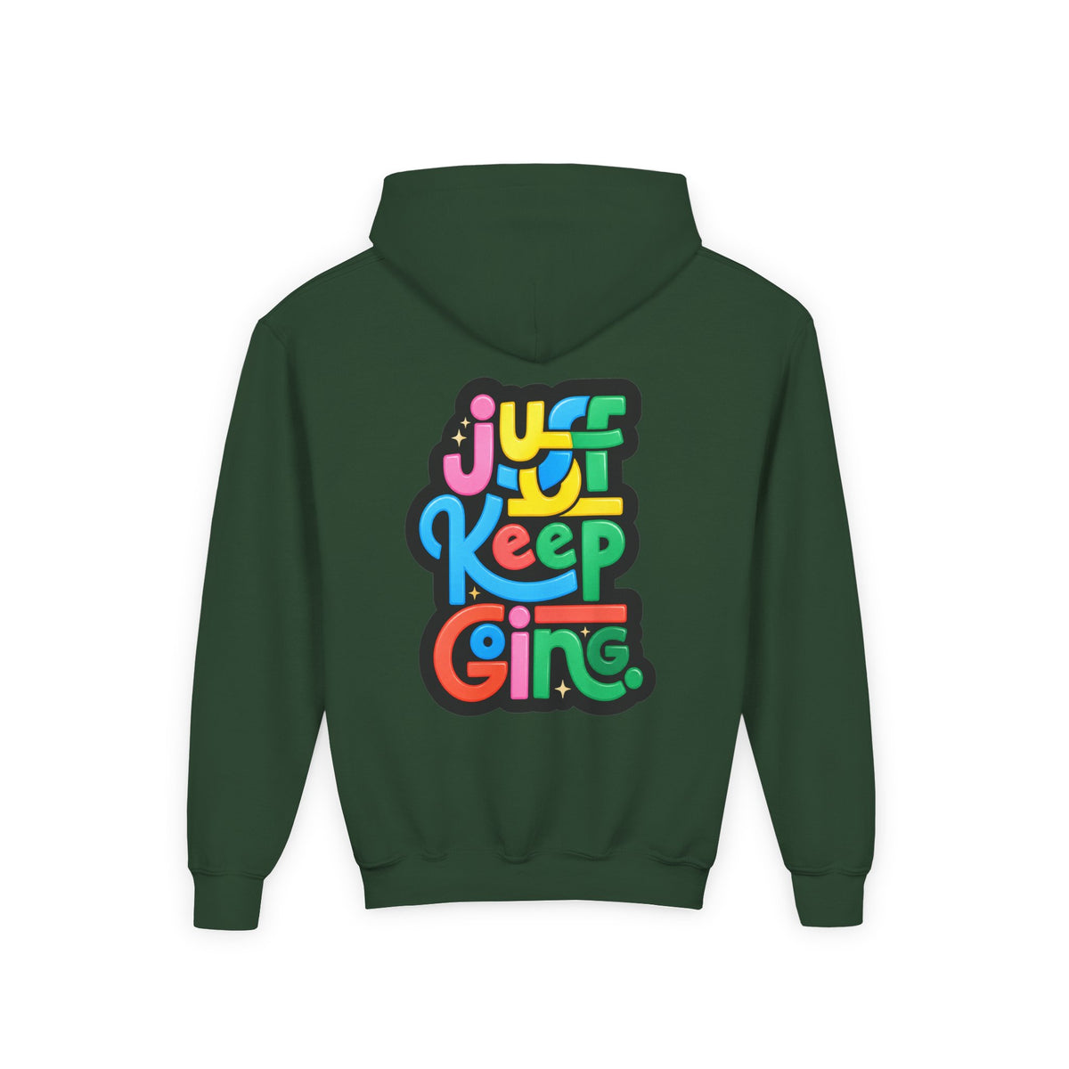 Youth "Just Keep Going" Motivational Text Hoodie
