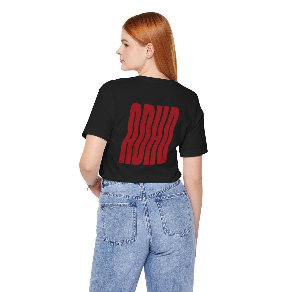 Adult Unisex abstract "ADHD' Wavy Letter Graphic T-Shirt