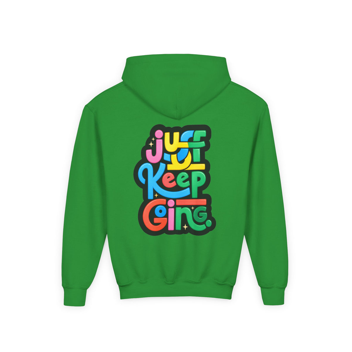 Youth "Just Keep Going" Motivational Text Hoodie