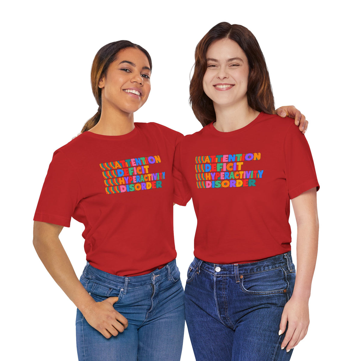 Adult Unisex "ADHD Attention Deficit Hyperactivity Disorder" Text Tee