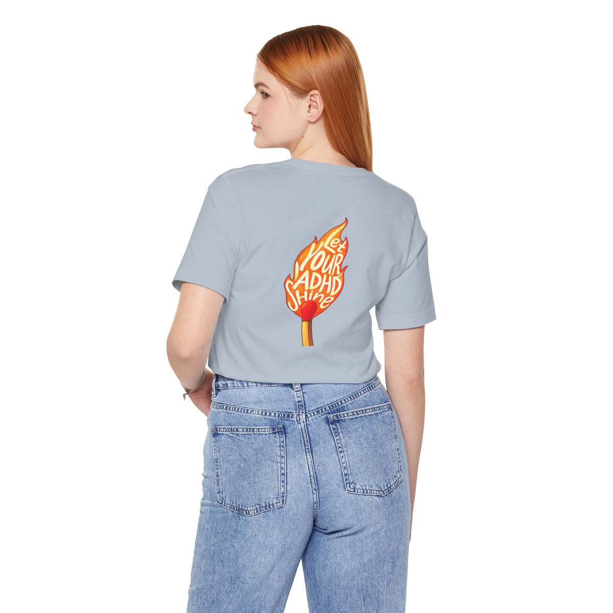 Adult Unisex "Let Your ADHD Shine" Flame Graphic T-Shirt