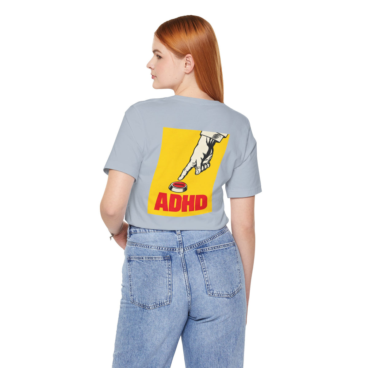 Adult Unisex ADHD Hand Pressing Button Graphic T-Shirt