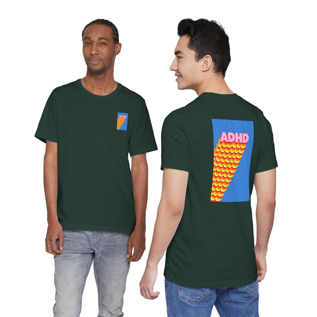 Adult Unisex ADHD Graphic T-Shirt, Colorful Neurodiversity Design