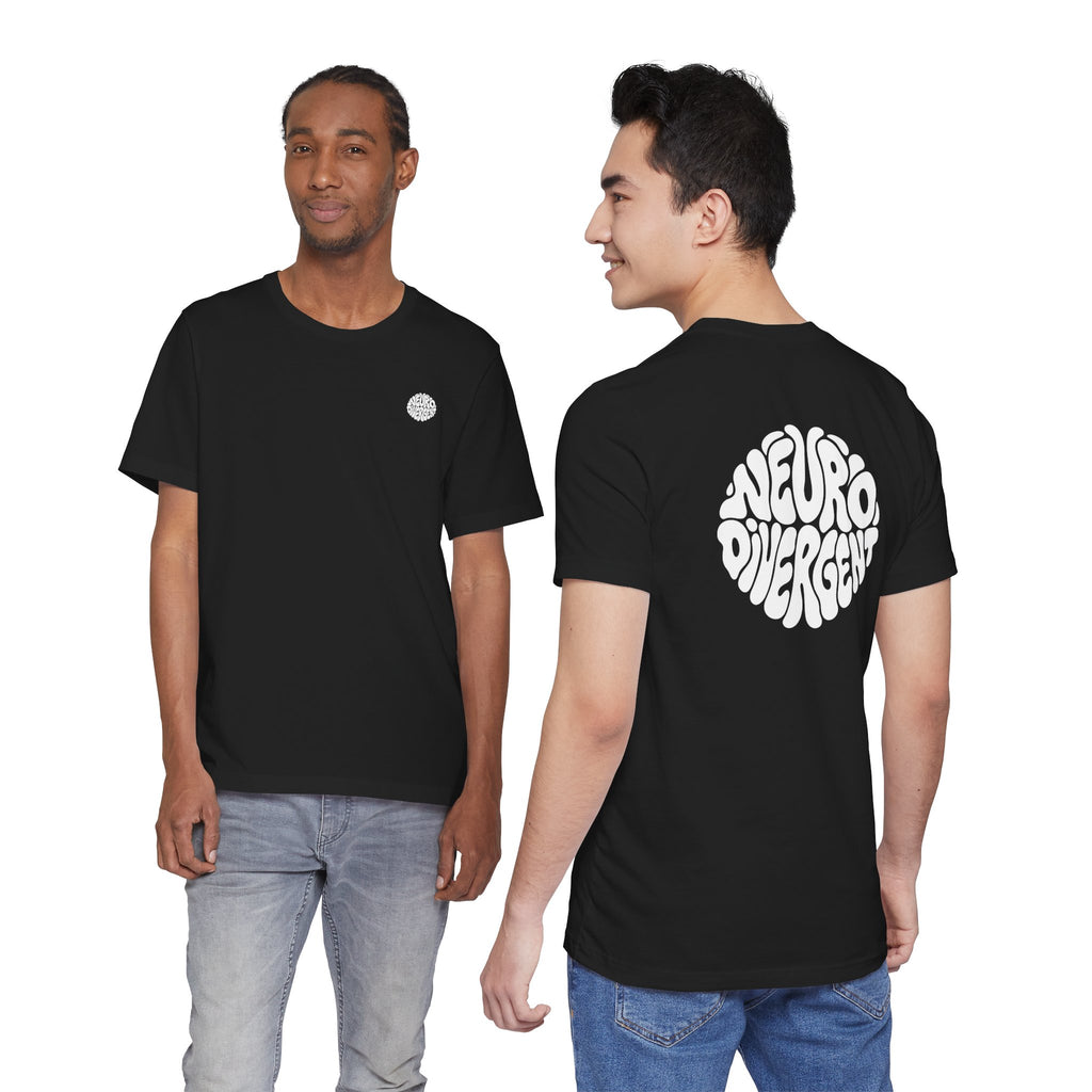 Adult Unisex "Neurodivergent" Brain Graphic T-Shirt, Neurodiversity Awareness