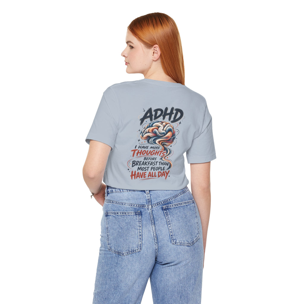Adult Unisex ADHD Brain T-Shirt, Funny Neurodivergent Typography