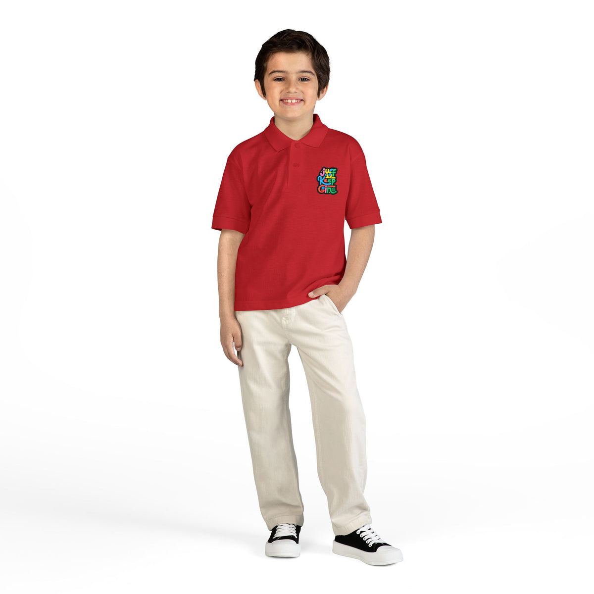Youth Unisex "Just Keep Going" Colourful Jersey Polo