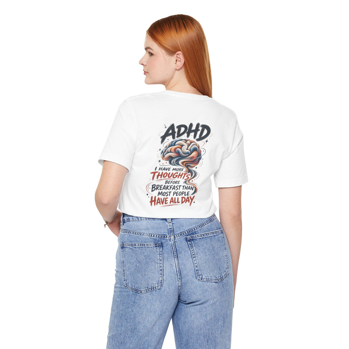 Adult Unisex ADHD Brain T-Shirt, Funny Neurodivergent Typography