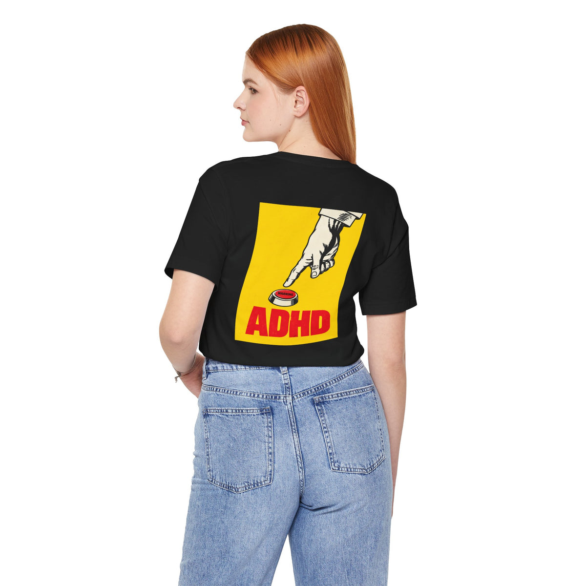Adult Unisex ADHD Hand Pressing Button Graphic T-Shirt