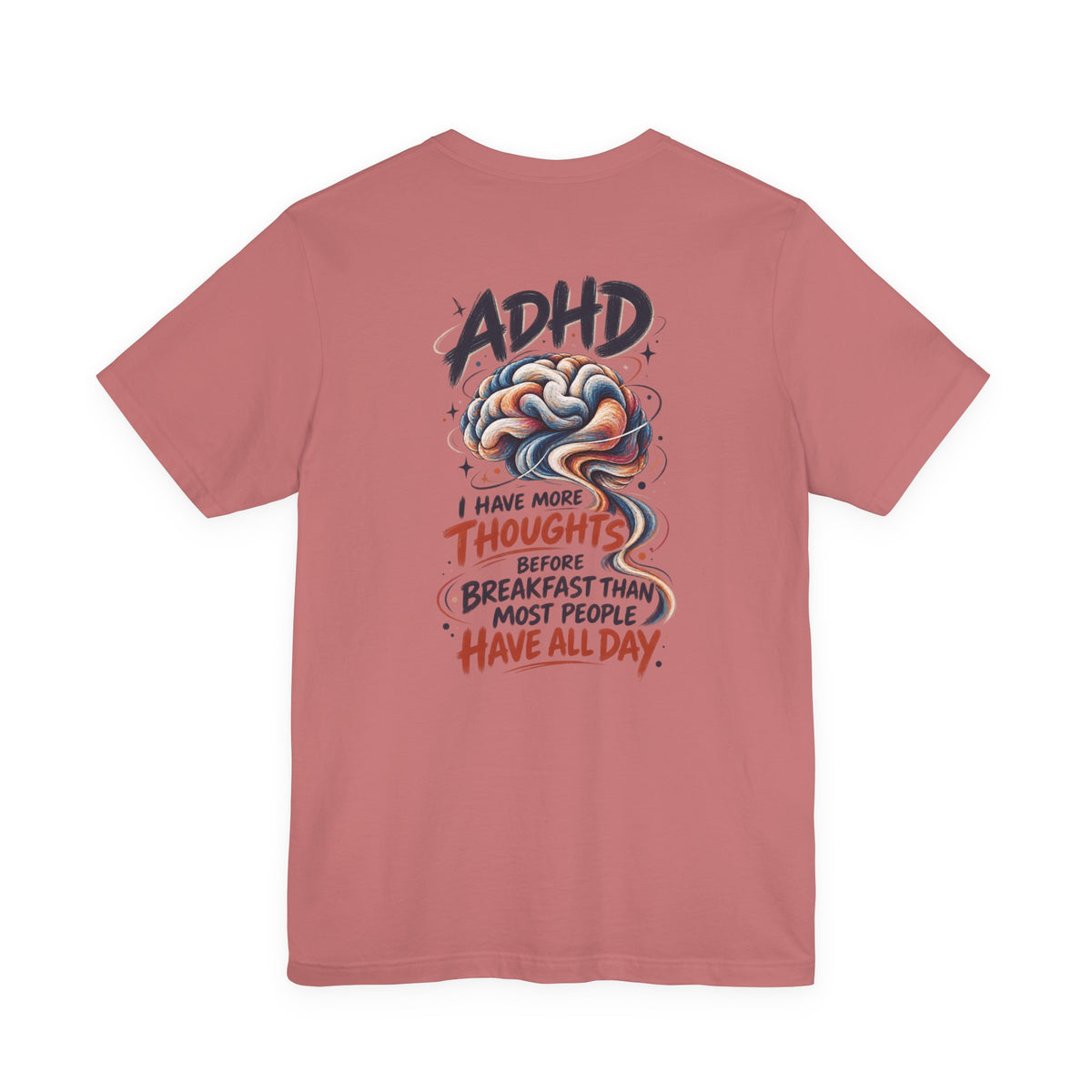 Adult Unisex ADHD Brain T-Shirt, Funny Neurodivergent Typography