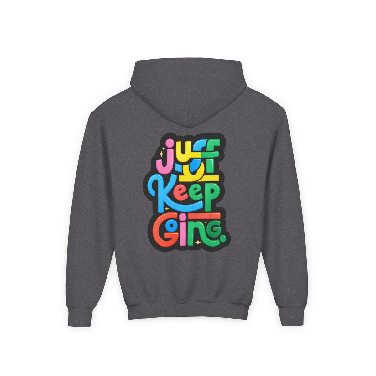 Youth "Just Keep Going" Motivational Text Hoodie