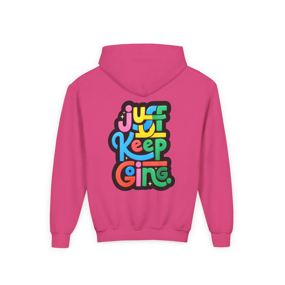 Youth "Just Keep Going" Motivational Text Hoodie