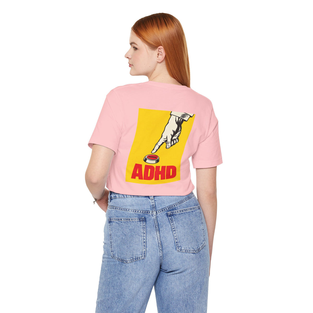 Adult Unisex ADHD Hand Pressing Button Graphic T-Shirt