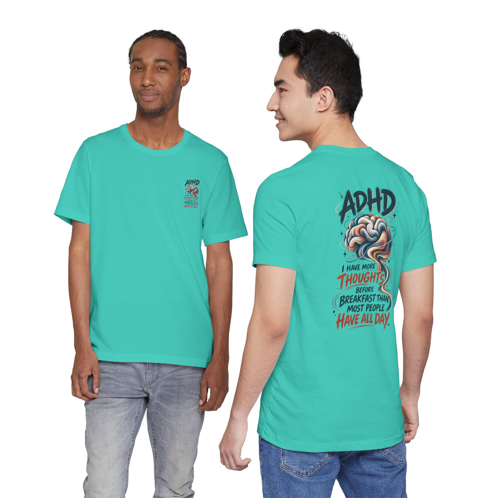 Adult Unisex ADHD Brain T-Shirt, Funny Neurodivergent Typography