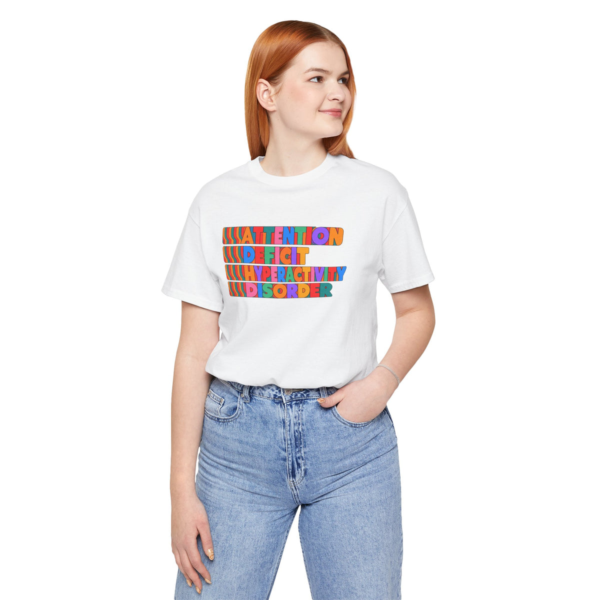 Adult Unisex "ADHD Attention Deficit Hyperactivity Disorder" Text Tee