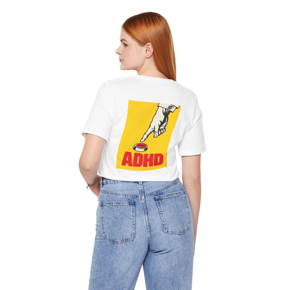 Adult Unisex ADHD Hand Pressing Button Graphic T-Shirt