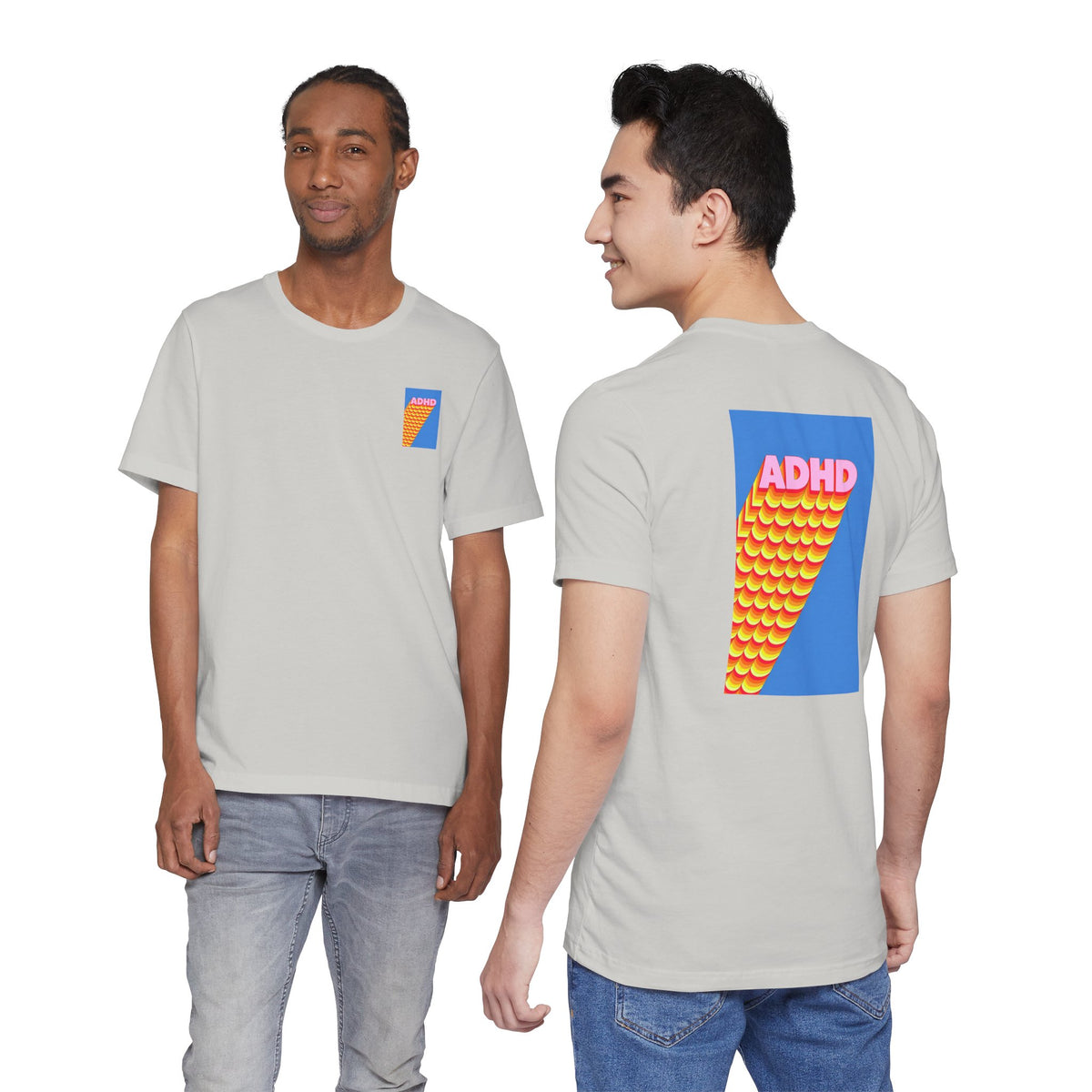 Adult Unisex ADHD Graphic T-Shirt, Colorful Neurodiversity Design