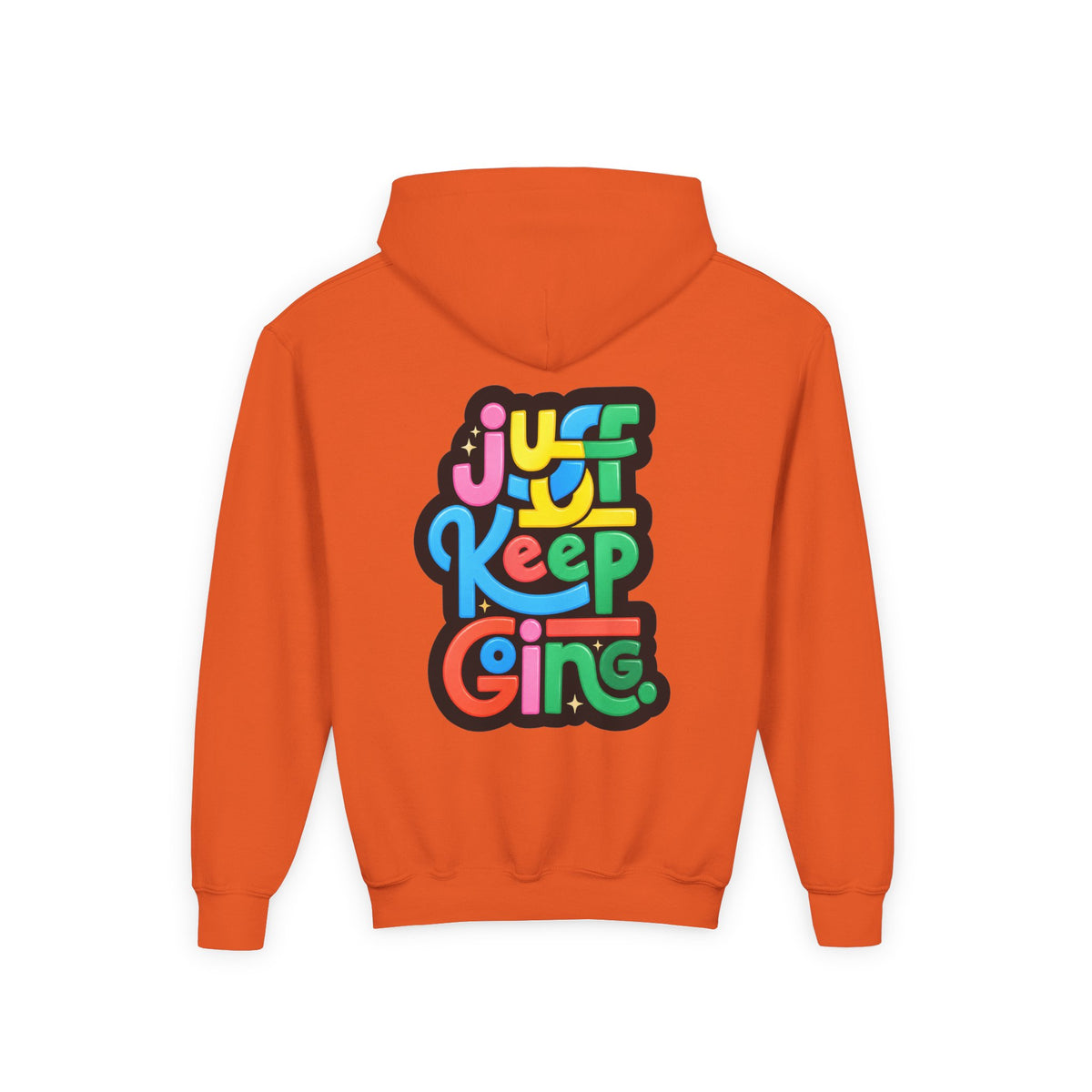 Youth "Just Keep Going" Motivational Text Hoodie