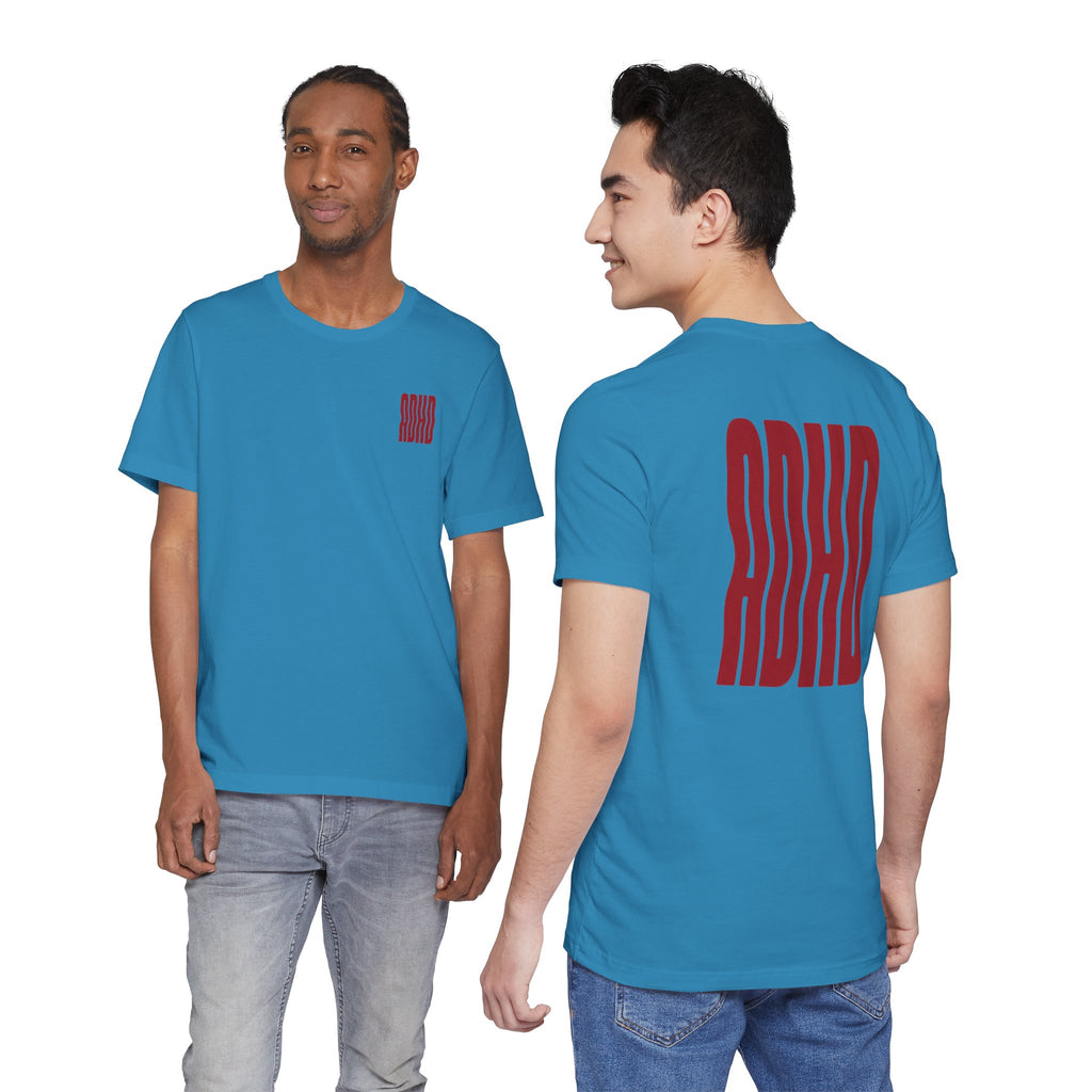 Adult Unisex abstract "ADHD' Wavy Letter Graphic T-Shirt