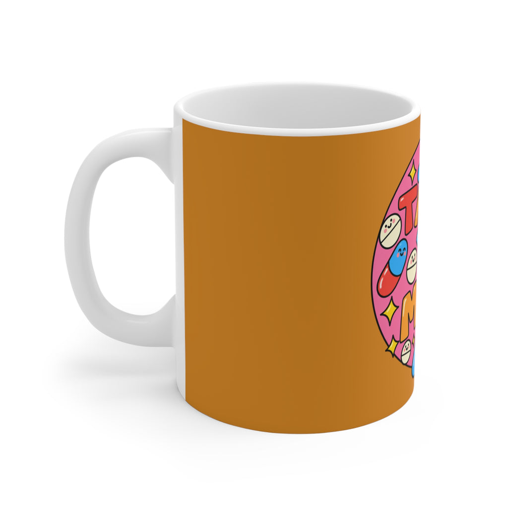 Take Your Meds Pill Design Mug | Medication Reminder Coffee Cup