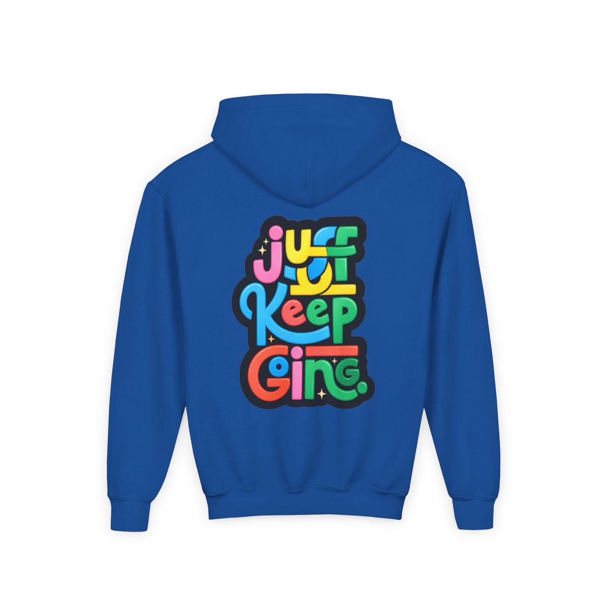 Youth "Just Keep Going" Motivational Text Hoodie