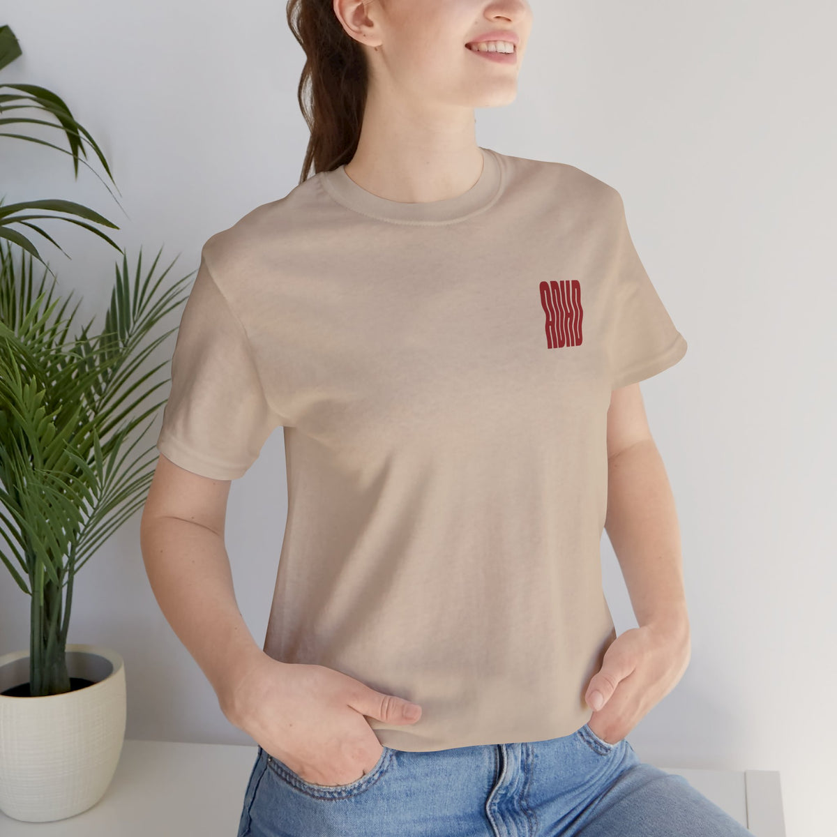 Adult Unisex abstract "ADHD' Wavy Letter Graphic T-Shirt